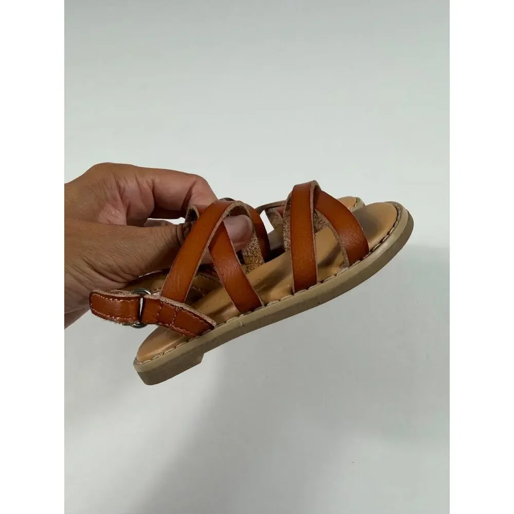 Cat & Jack Maybn Scrappy Cognac Sandals Girls Size 5